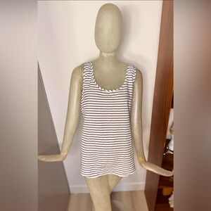 Faded Glory Black and White Striped Scoop Neck Sleeveless Top. Size XLarge